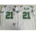 Men's Philadelphia Eagles #21 Eric Allen White Throwback Stitched Football Jersey
