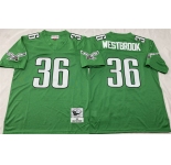 Men's Philadelphia Eagles #36 Brian Westbrook Kelly Green Throwback Stitched Football Jersey