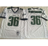 Men's Philadelphia Eagles #36 Brian Westbrook White Throwback Stitched Football Jersey