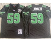 Men's Philadelphia Eagles #59 Seth Joyner Black Throwback Stitched Football Jersey