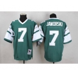 Men's Philadelphia Eagles #7 Ron Jaworski Light Green Throwback Jersey