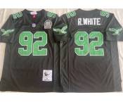 Men's Philadelphia Eagles #92 Reggie White Black Throwback Stitched Football Jersey