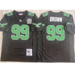 Men's Philadelphia Eagles #99 Jerome Brown Black Throwback Stitched Football Jersey