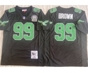 Men's Philadelphia Eagles #99 Jerome Brown Black Throwback Stitched Football Jersey