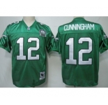 Philadelphia Eagles #12 Randall Cunningham Light Green Throwback 99TH Jersey