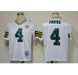 Green Bay Packers #4 Brett Favre White 75TH Throwback Jersey