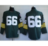 Green Bay Packers #66 Ray Nitschke Green Long-Sleeved Throwback Jersey