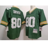 Men's Green Bay Packers #80 Donald Driver Mitchell & Ness Retired Player Green Jersey
