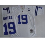 Indianapolis Colts #19 Johnny Unitas White Short-Sleeved Throwback Jersey