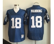 Men's Indianapolis Colts #18 Peyton Manning Blue Throwback Stitched Football Jersey