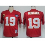Kansas City Chiefs #19 Joe Montana Red 75TH Throwback Jersey