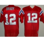 New England Patriots #12 Tom Brady Red Throwback Jersey