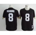 New Orleans Saints #8 Archie Manning Black Throwback Jersey