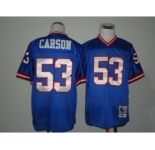 New York Giants #53 Harry Carson Blue Throwback Jersey