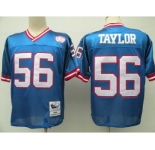 New York Giants #56 Lawrence Taylor Blue Throwback Jersey