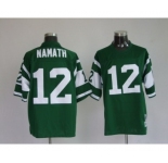 New York Jets #12 Joe Namath Green Throwback Jersey