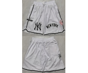 Men's New Yok Yankees White Shorts