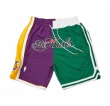 2008 NBA Finals Lakers x Celtics Shorts (Purple-Green) JUST DON By Mitchell & Ness