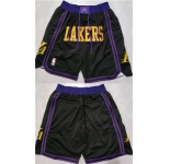 Los Angeles Lakers Black Shorts (Run Small)