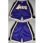 Los Angeles Lakers Purple Black Shorts (Run Small)
