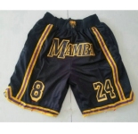 Men's Black Mamba #8 #24 Kobe Bryant Black Just Don Swingman Throwback Shorts