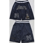 Men's Los Angeles Lakers #24 Kobe Bryant Black 2025 Shorts