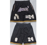 Men's Los Angeles Lakers #24 Kobe Bryant Black Shorts