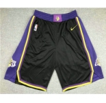 Men's Los Angeles Lakers Black Nike Swingman 2021 Earned Edition Stitched Shorts