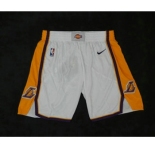 Men's Los Angeles Lakers White 2017-2018 Nike Swingman Stitched NBA Shorts