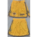 Men's Los Angeles Lakers Yellow 2025 Shorts
