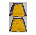 Men's Los Angeles Lakers Yellow Shorts (Run Small)
