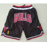 Chicago Bulls Black With Red Pinstripe 1997-98 Swingman Throwback Just Don Shorts