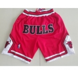 Chicago Bulls Red NBA Throwback Shorts