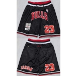 Men's Chicago Bulls #23 Michael Jordan Black Shorts