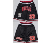 Men's Chicago Bulls #23 Michael Jordan Black Shorts