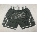 Men's Chicago Bulls #23 Michael Jordan Grey Black Just Don Swingman Throwback Shorts