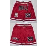 Men's Chicago Bulls #23 Michael Jordan Red Shorts