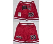 Men's Chicago Bulls #23 Michael Jordan Red Shorts