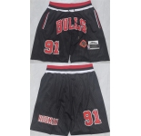 Men's Chicago Bulls #91 Dennis Rodman Black 2025 Shorts