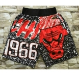 Men's Chicago Bulls Black Big Face Mitchell Ness Hardwood Classics Soul Swingman Throwback Shorts