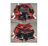 Men's Chicago Bulls Red Black Shorts