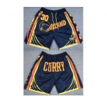 Men's Golden State Warriors #30 Stephen Curry Navy Shorts(Run Small)