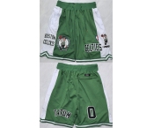 Men's Boston Celtics #0 Jayson Tatum Green White Shorts
