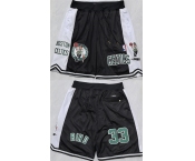 Men's Boston Celtics #33 Larry Bird Black White Shorts