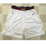 Men's Cleveland Cavaliers White 2017-2018 Nike Swingman Stitched NBA Shorts