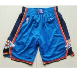 Men's Oklahoma City Thunder Blue 2017-2018 Nike Swingman Stitched NBA Shorts