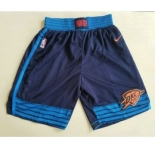 Men's Oklahoma City Thunder Navy Blue 2017-2018 Nike Swingman Stitched NBA Shorts