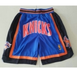 Men's New York Knicks 1996-97 Blue Just Don Shorts Swingman Shorts