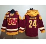 Men's Washington Commanders #24 Antonio Gibson Burgundy Lace-Up Pullover Hoodie