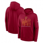 Men's Washington Commanders Burgundy Busted Play Club Fleece Pullover Hoodie